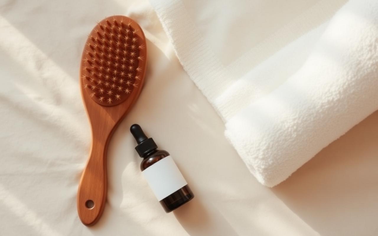 Rain-soaked hair being gently towel-dried — monsoon hair fall care routine India